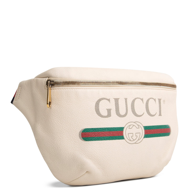 GUCCI Logo Grained Leather Belt Bag