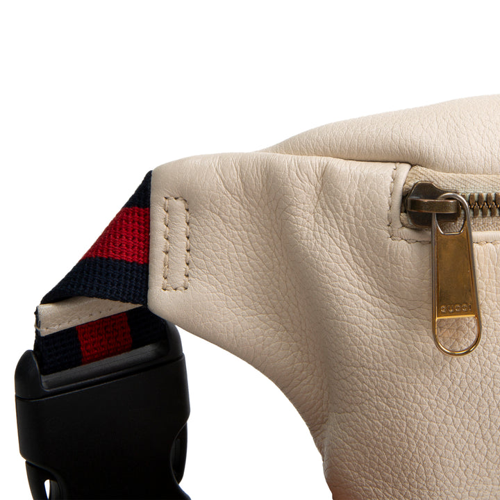 GUCCI Logo Grained Leather Belt Bag