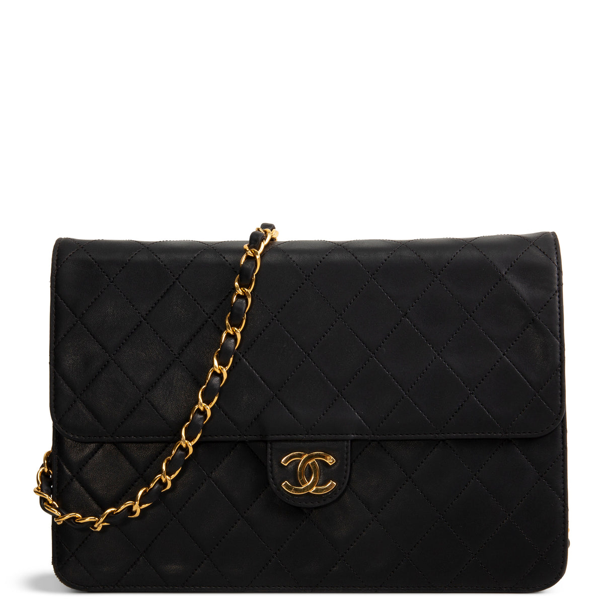 CHANEL Vintage Push Lock Single Flap