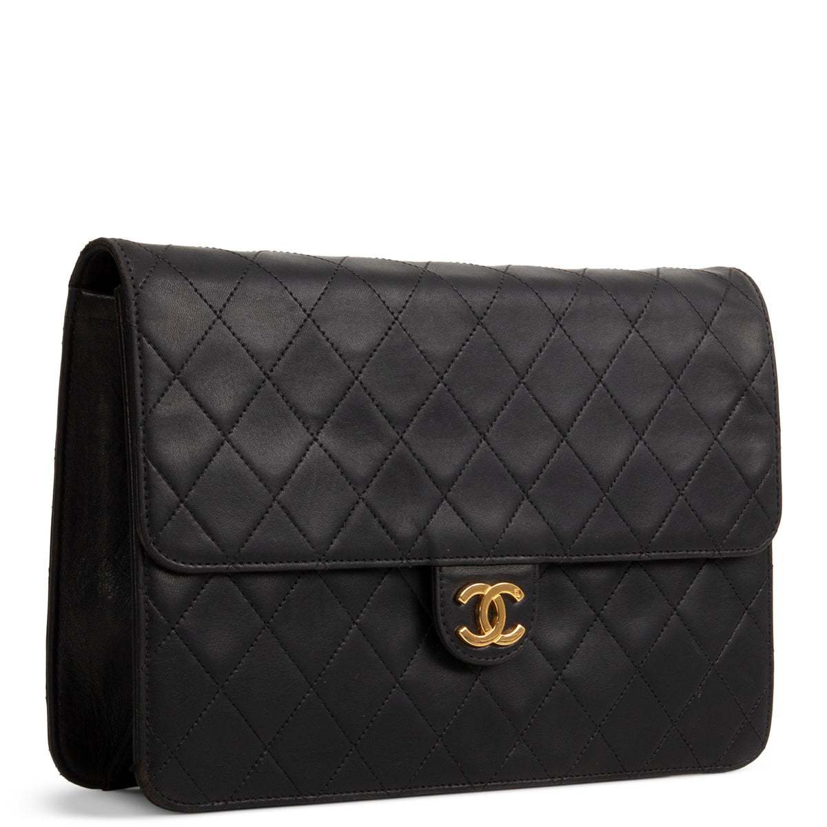 CHANEL Vintage Push Lock Single Flap