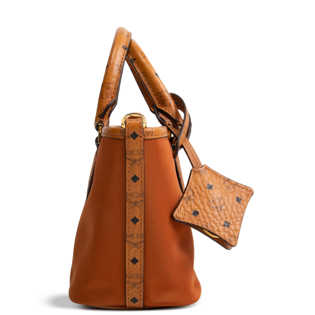 MCM Nylon X-Mini Aren Shopper Tote - Cognac