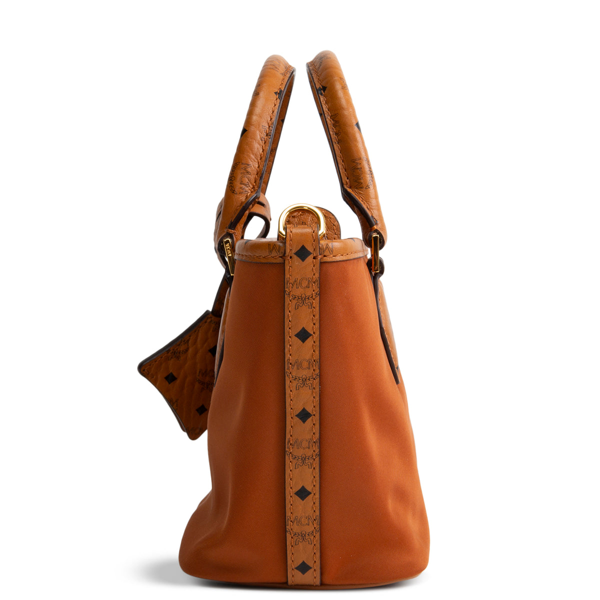 MCM Nylon X-Mini Aren Shopper Tote - Cognac