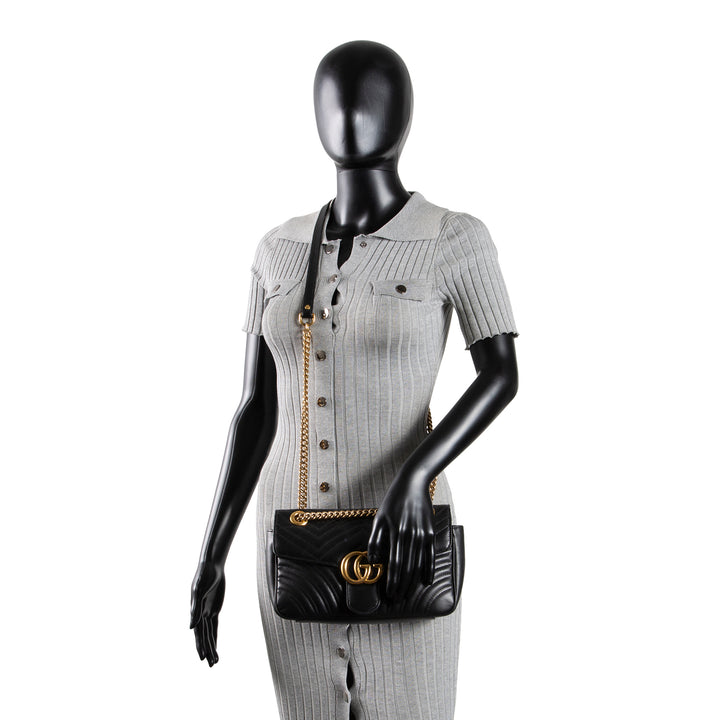 GUCCI GG Marmont Flap Bag Small - Black OUTLET FINAL SALE