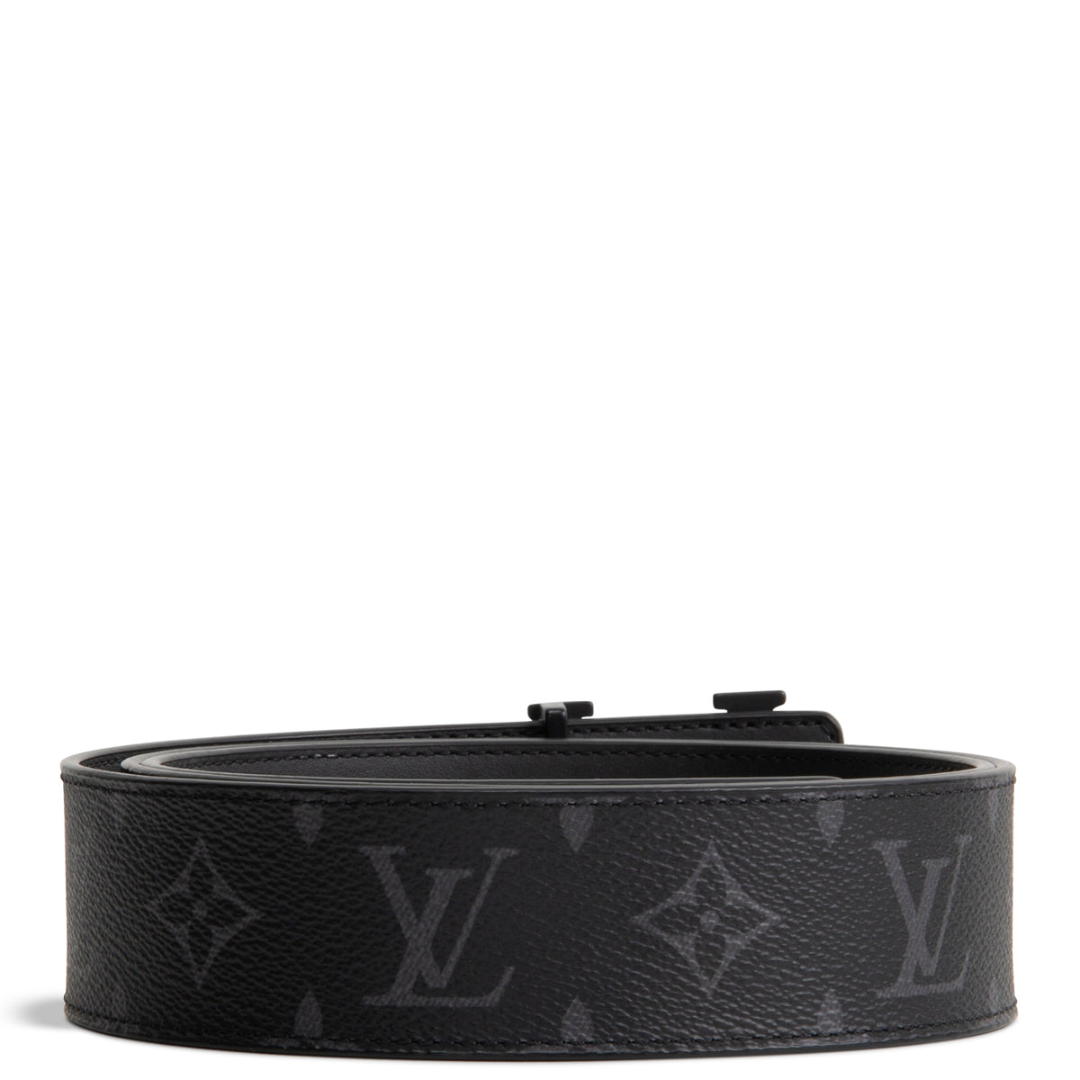 LOUIS VUITTON Monogram Eclipse Initiales Reversible Belt