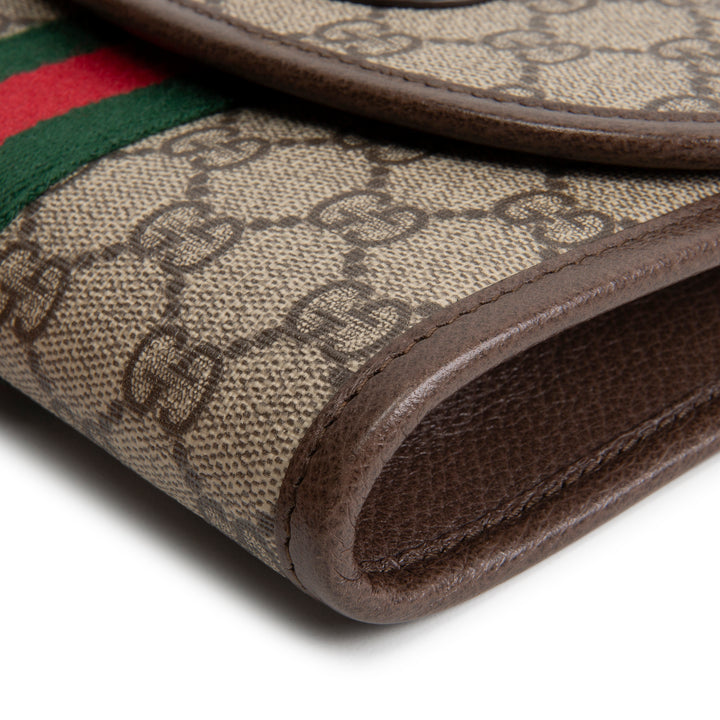 GUCCI GG Supreme Mini Rajah Slim Flap