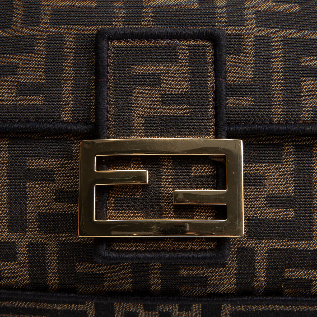 FENDI Jacquard FF 1974 Medium Baguette - Tobacco