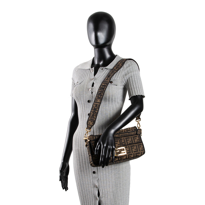 FENDI Jacquard FF 1974 Medium Baguette - Tobacco