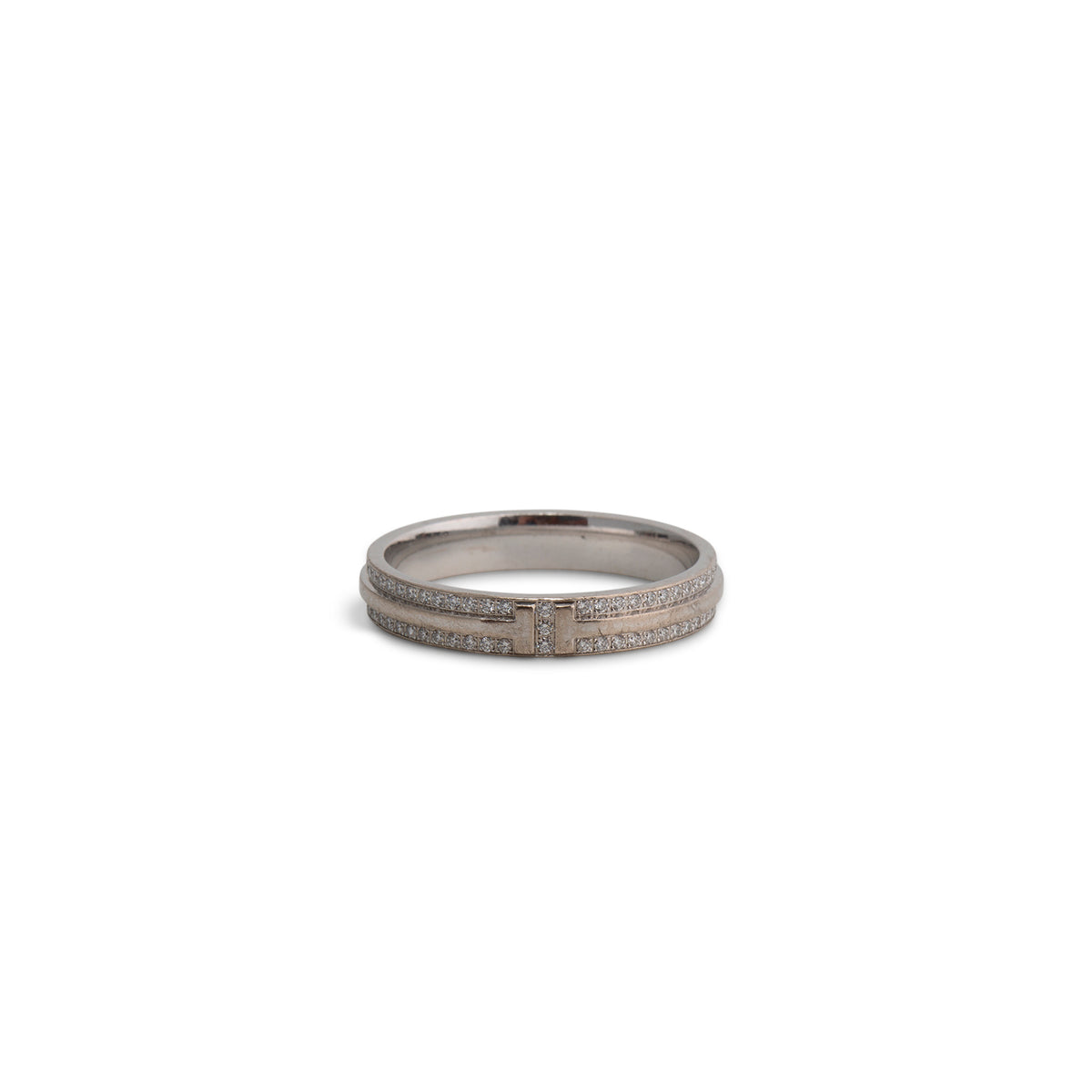 TIFFANY &amp; CO. Diamond Narrow Pavé Band Ring