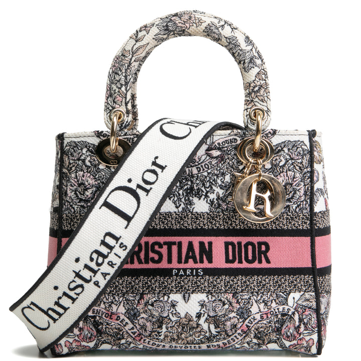 DIOR Lady D-Lite Medium Multicolor Cabinet De La Mer Motif