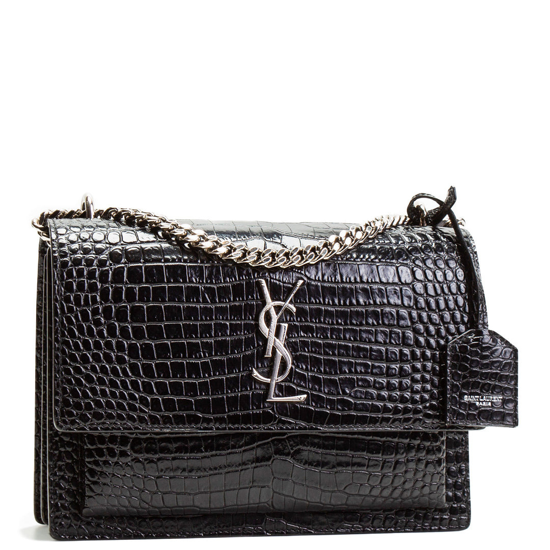 SAINT LAURENT Sunset Croc Embossed