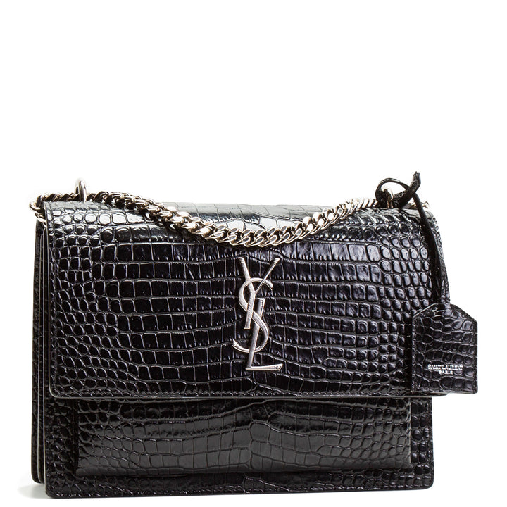 SAINT LAURENT Sunset Croc Embossed