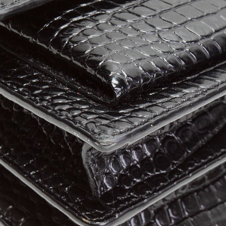 SAINT LAURENT Sunset Croc Embossed