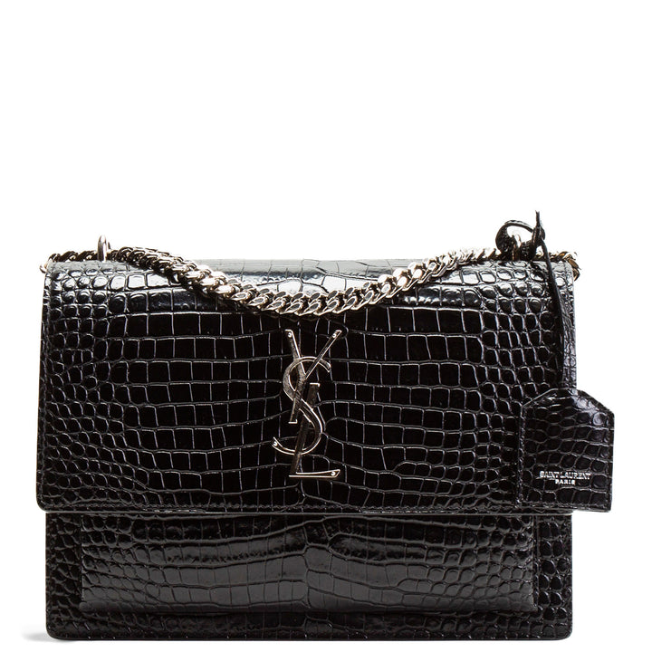 SAINT LAURENT Sunset Croc Embossed