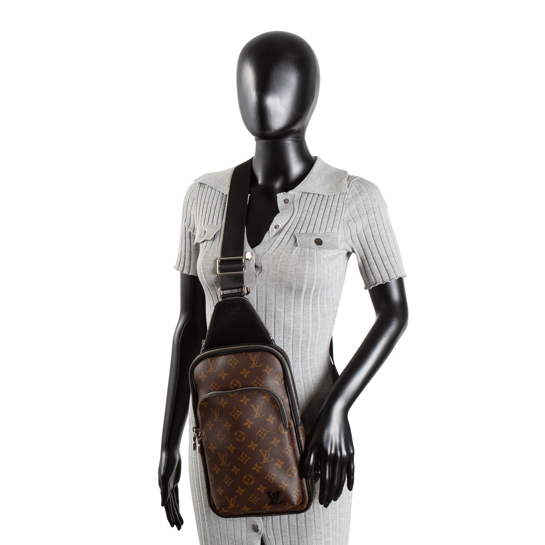LOUIS VUITTON Monogram Macassar Avenue Sling NM