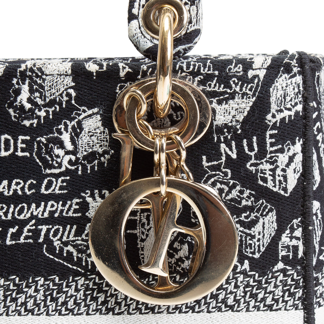 DIOR Lady D-Lite Plan de Paris Black/White