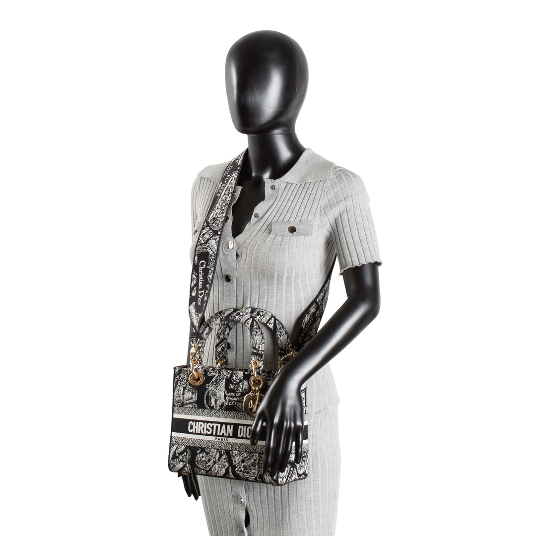 DIOR Lady D-Lite Plan de Paris Black/White