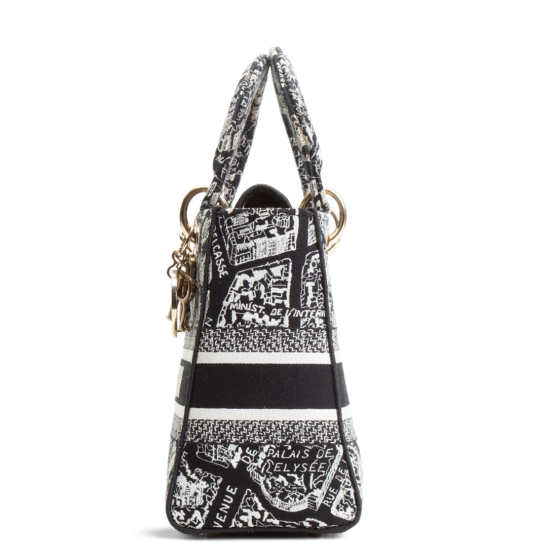 DIOR Lady D-Lite Plan de Paris Black/White