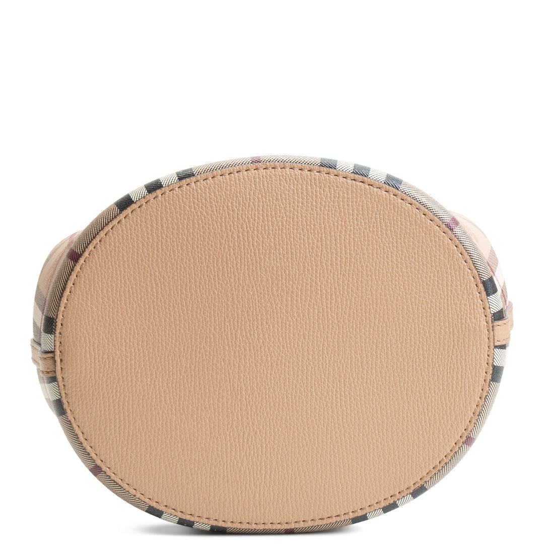 BURBERRY Haymarket Check Lorne Bucket Bag - Small