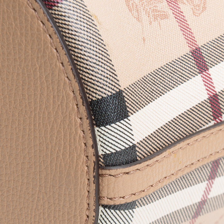 BURBERRY Haymarket Check Lorne Bucket Bag - Small