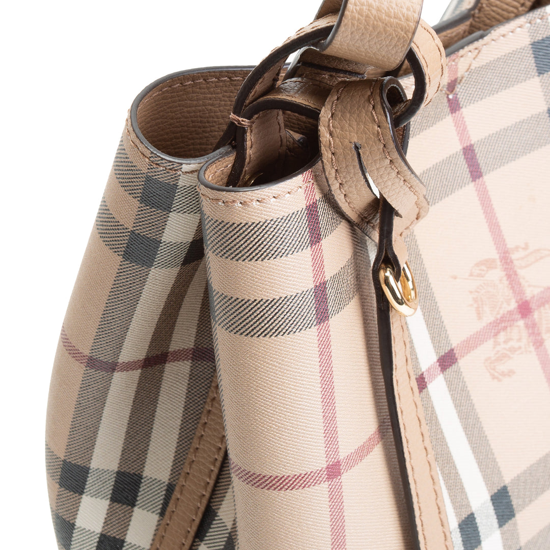 BURBERRY Haymarket Check Lorne Bucket Bag - Small
