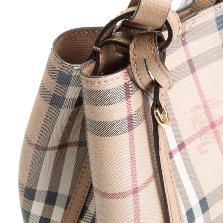 BURBERRY Haymarket Check Lorne Bucket Bag - Small