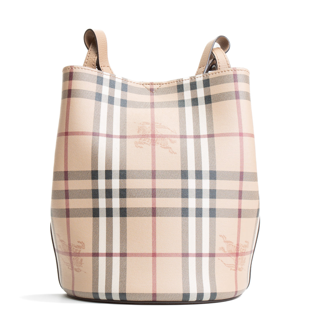 BURBERRY Haymarket Check Lorne Bucket Bag - Small