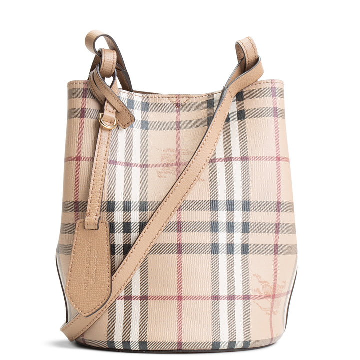 BURBERRY Haymarket Check Lorne Bucket Bag - Small