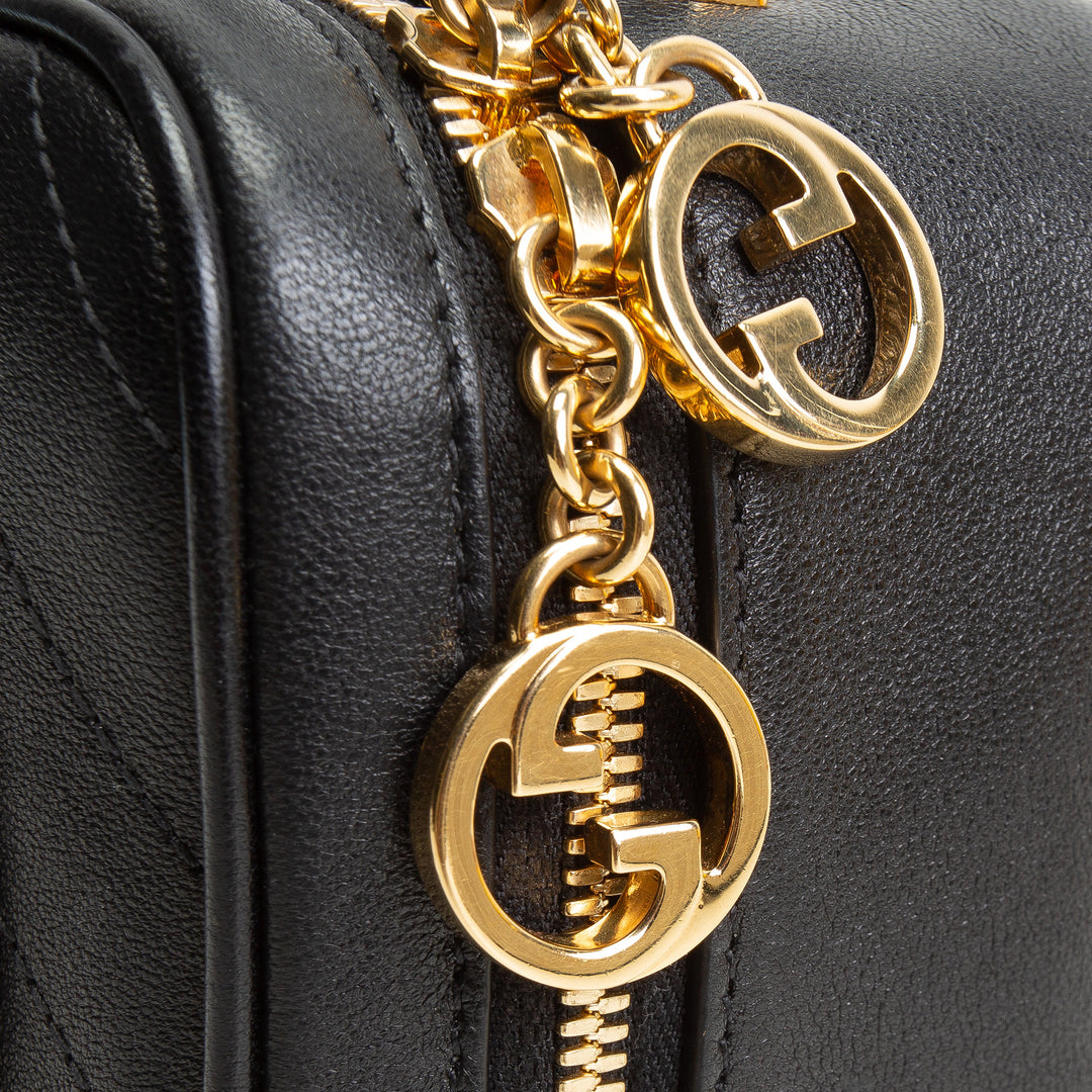GUCCI Leather Blondie Top Handle - Black