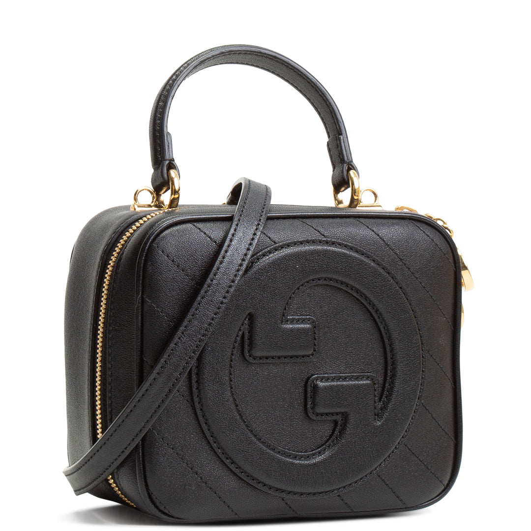GUCCI Leather Blondie Top Handle - Black