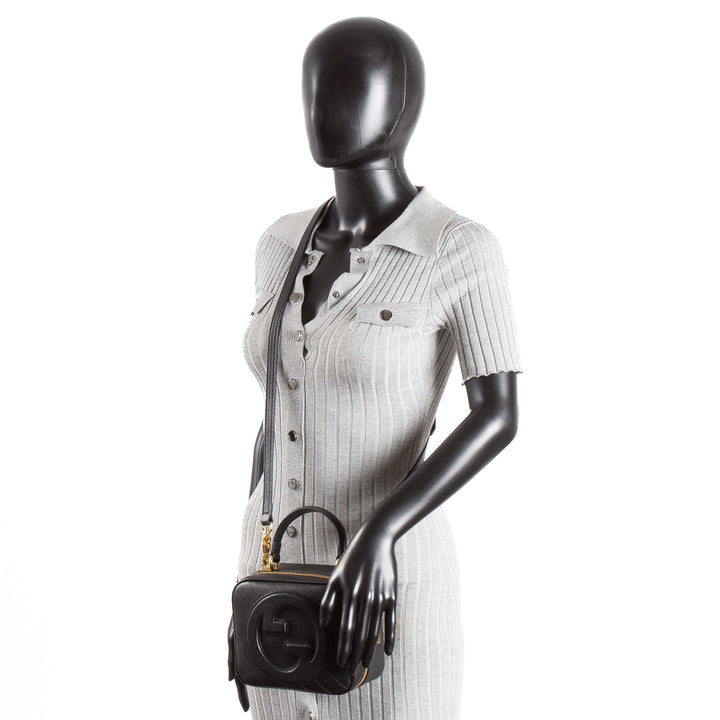 GUCCI Leather Blondie Top Handle - Black