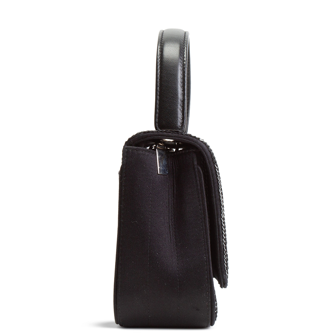 SAINT LAURENT Vicky Monogram Sequin Stripe Bag