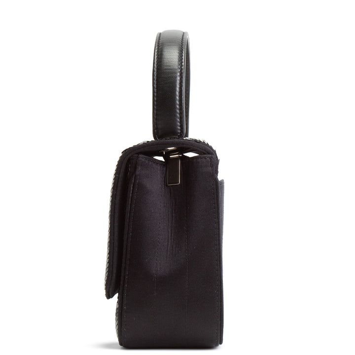 SAINT LAURENT Vicky Monogram Sequin Stripe Bag