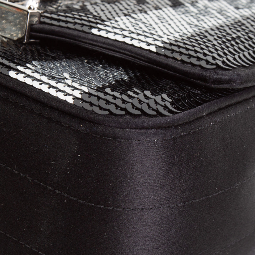 SAINT LAURENT Vicky Monogram Sequin Stripe Bag