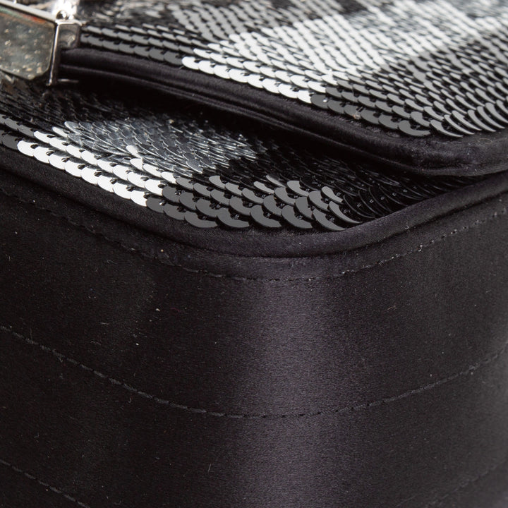 SAINT LAURENT Vicky Monogram Sequin Stripe Bag