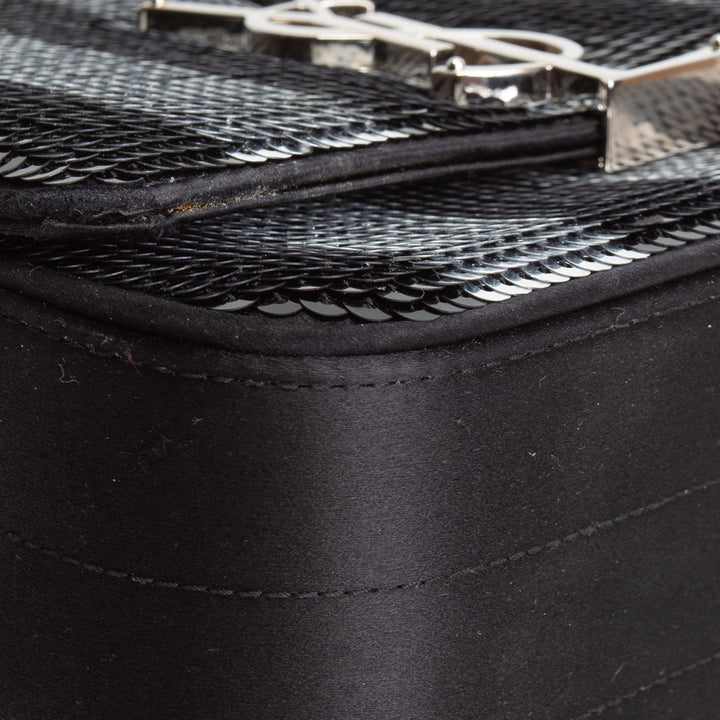 SAINT LAURENT Vicky Monogram Sequin Stripe Bag