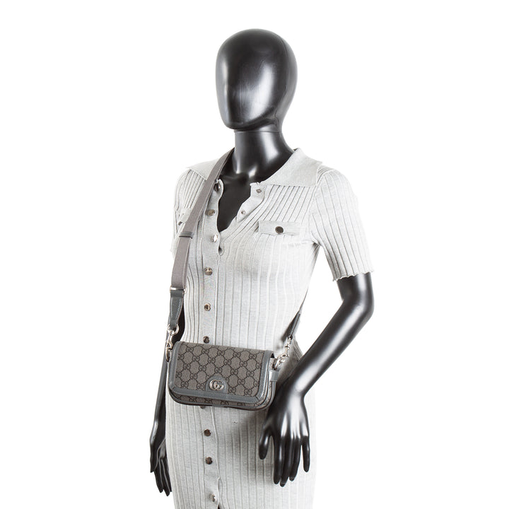 GUCCI Ophidia GG Supreme Grey Shoulder Bag