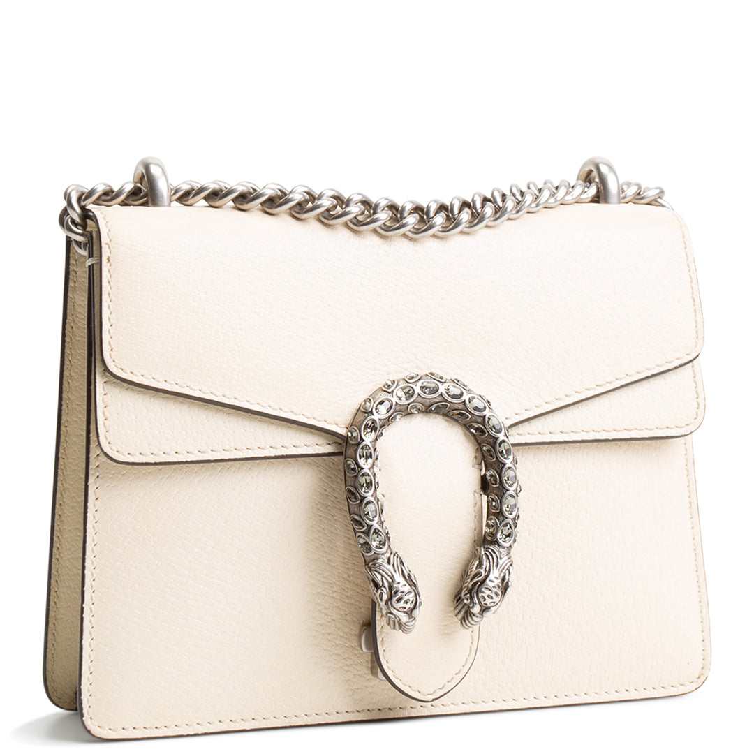 GUCCI Dionysus Leather Shoulder Bag Mini - Mystic White