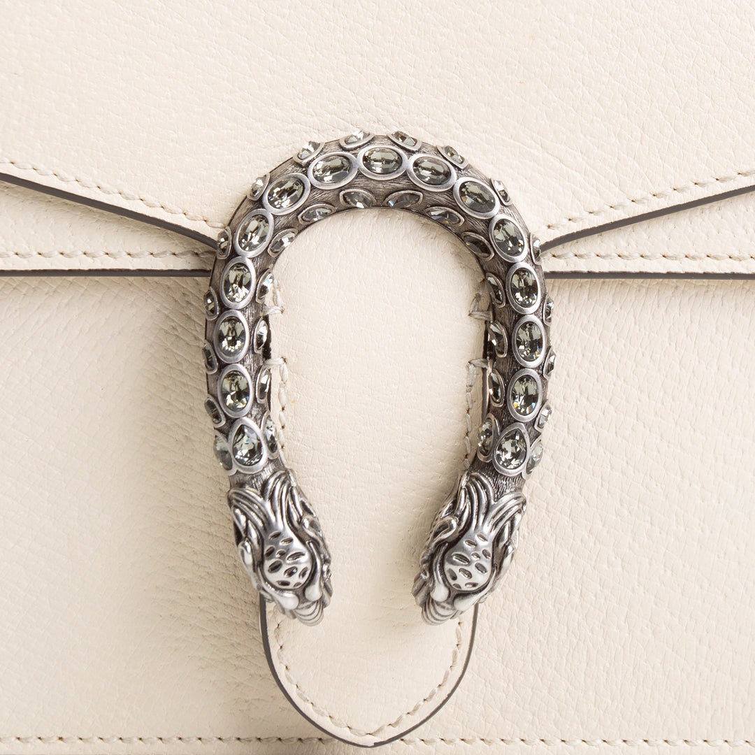 GUCCI Dionysus Leather Shoulder Bag Mini - Mystic White