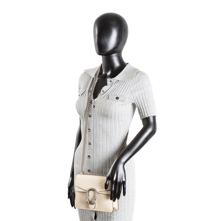 GUCCI Dionysus Leather Shoulder Bag Mini - Mystic White