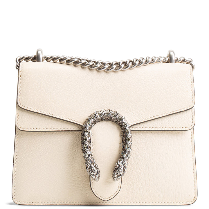 GUCCI Dionysus Leather Shoulder Bag Mini - Mystic White