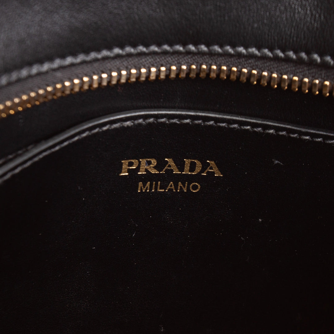 PRADA Saffiano Esplanade Shoulder Bag - Red