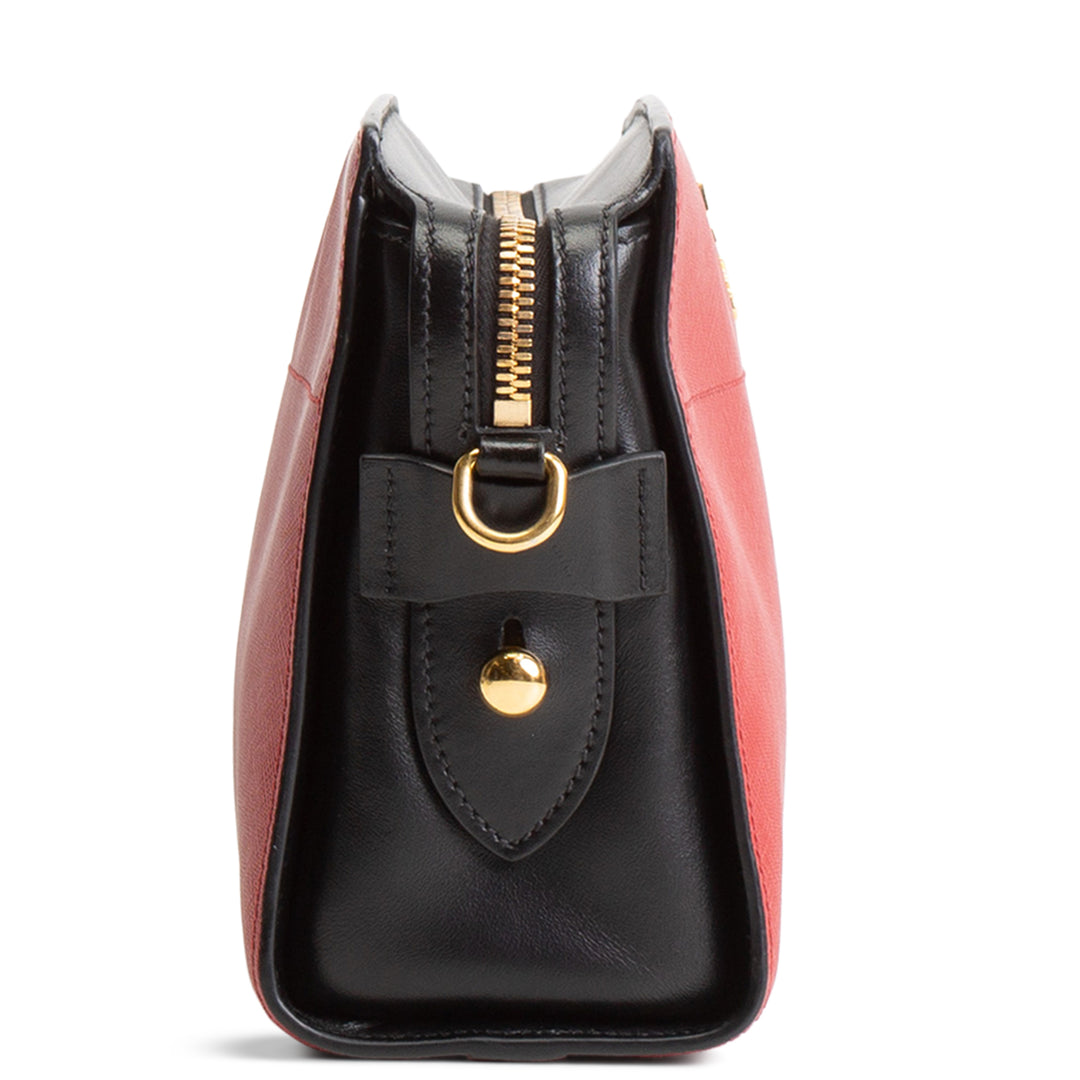 PRADA Saffiano Esplanade Shoulder Bag - Red