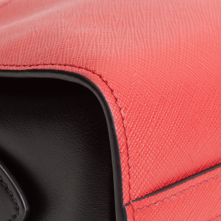 PRADA Saffiano Esplanade Shoulder Bag - Red
