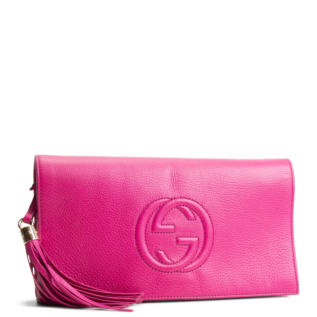 GUCCI Soho Disco Clutch - Magenta