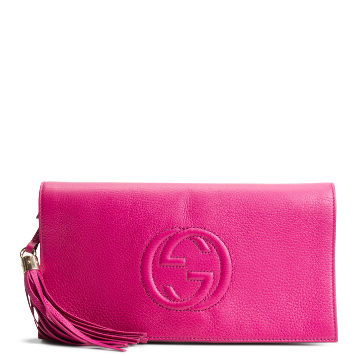 GUCCI Soho Disco Clutch - Magenta
