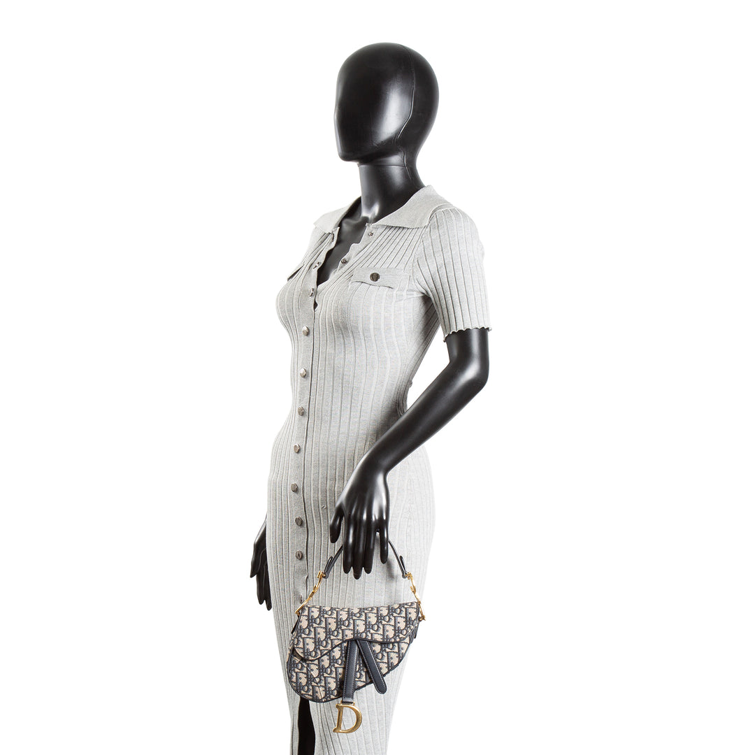 DIOR Mini Dior Saddle Bag Oblique - Blue