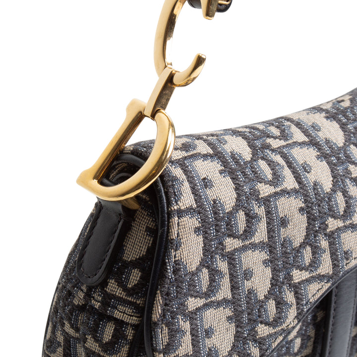 DIOR Mini Dior Saddle Bag Oblique - Blue