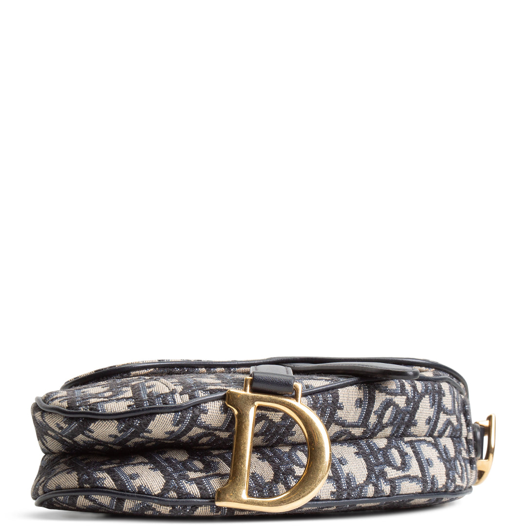 DIOR Mini Dior Saddle Bag Oblique - Blue