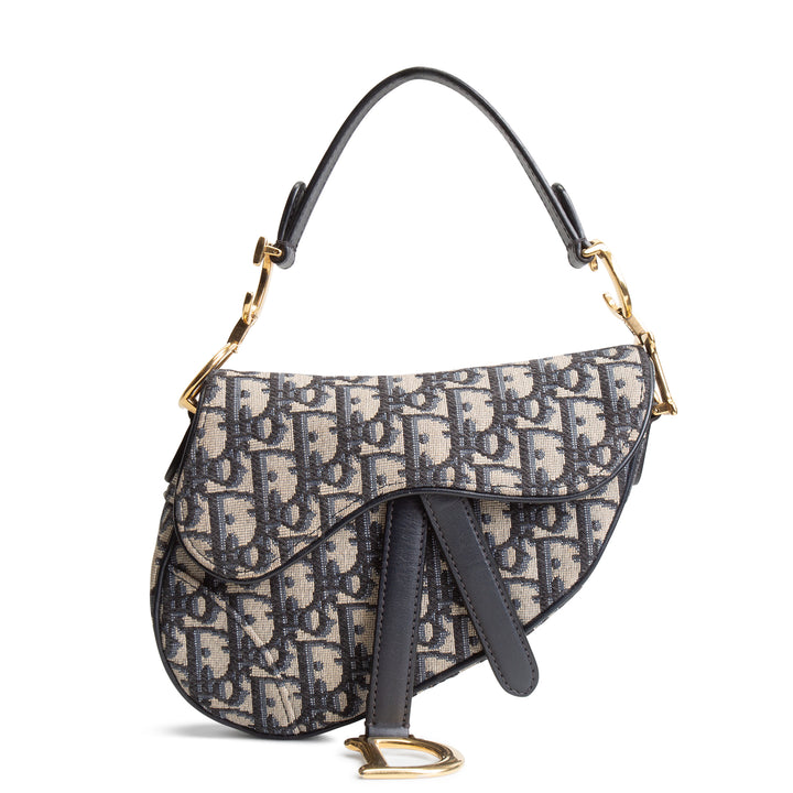 DIOR Mini Dior Saddle Bag Oblique - Blue