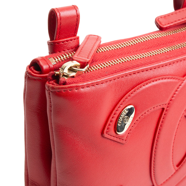 CHANEL CC Mania Double Waist Bag - Red